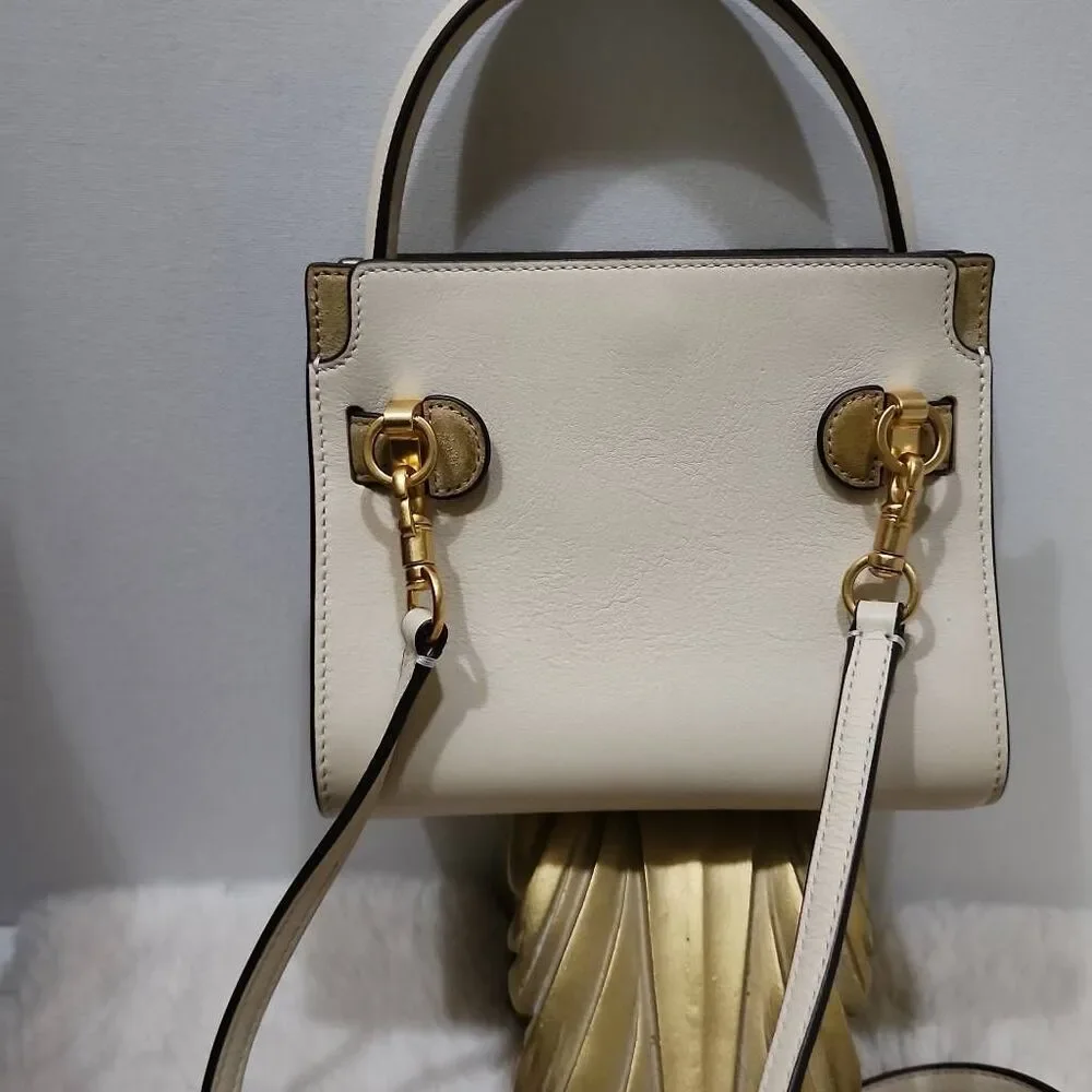 Tory Burch Petite Lee Radziwill Double Bag in Cream